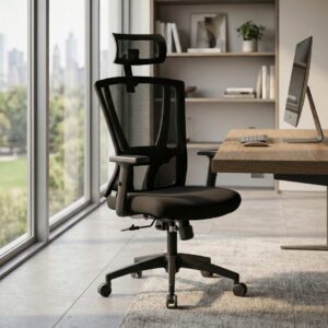 Silla Ergonómica de Escritorio con Soporte Lumbar y Apoyabrazos Ajustables
