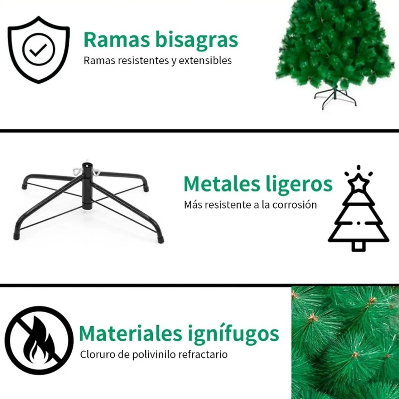Árbol Navidad Pino Verde Frondoso - Imagen 4